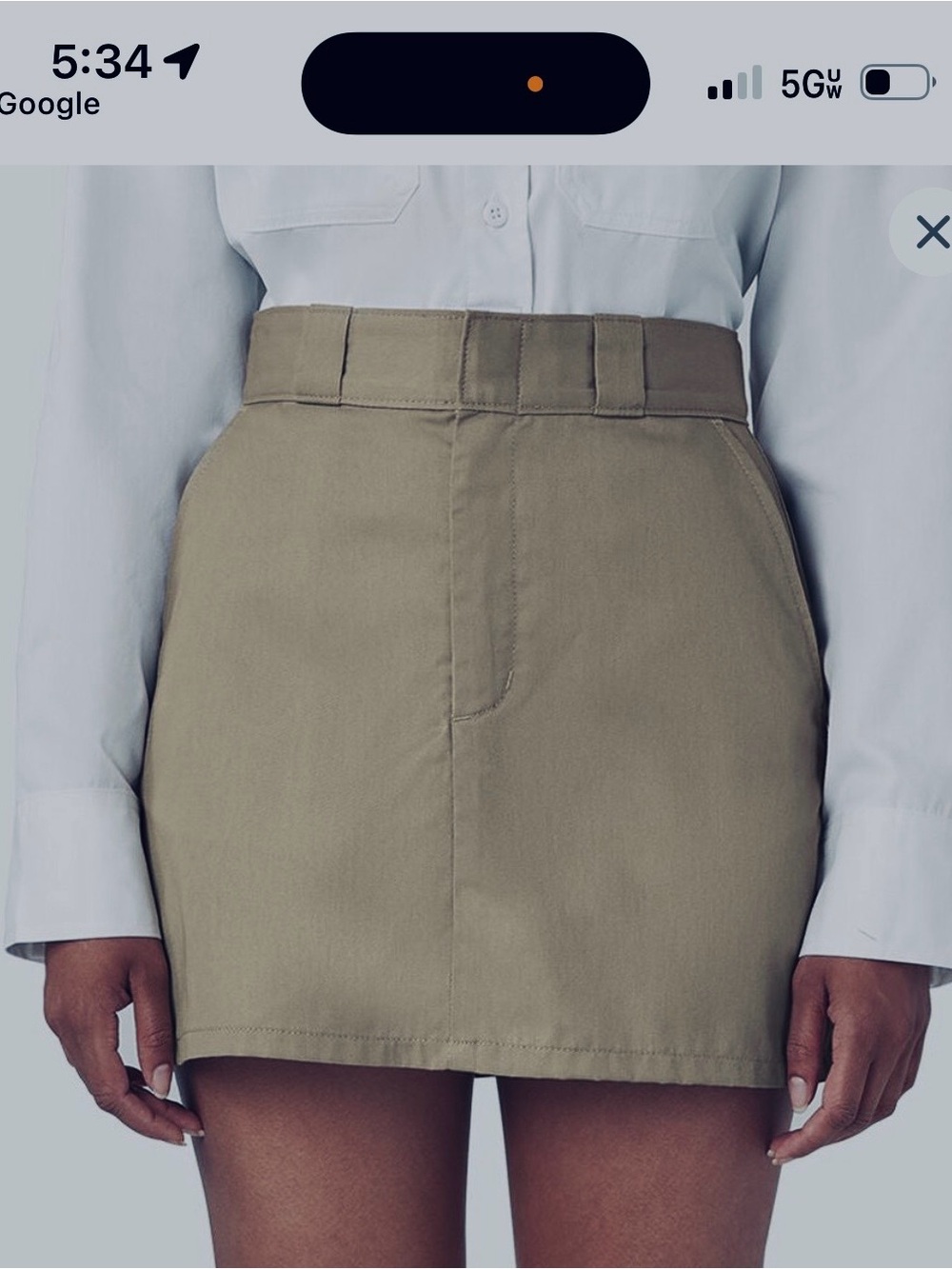 Dickies Khaki High-Rise Mini Skirt